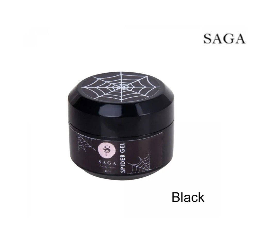

Гель-паутинка Saga Professional Spider Black (черная), 8 мл, Черный