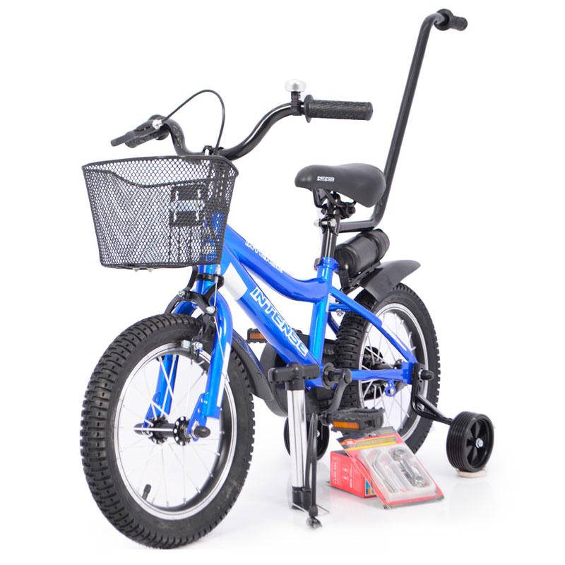

Детский Велосипед с боковыми колесами и родительской ручкой INTENSE 14 дюймов N-200 Синий