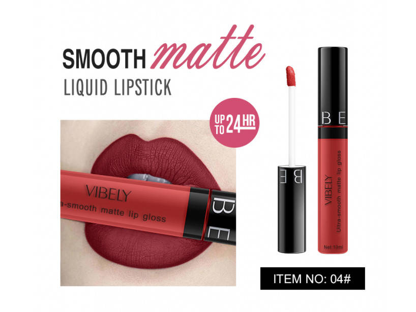 

Жидкая матовая губная помада Vibely Matte Lipgloss Ultra-Smooth #04, 10мл
