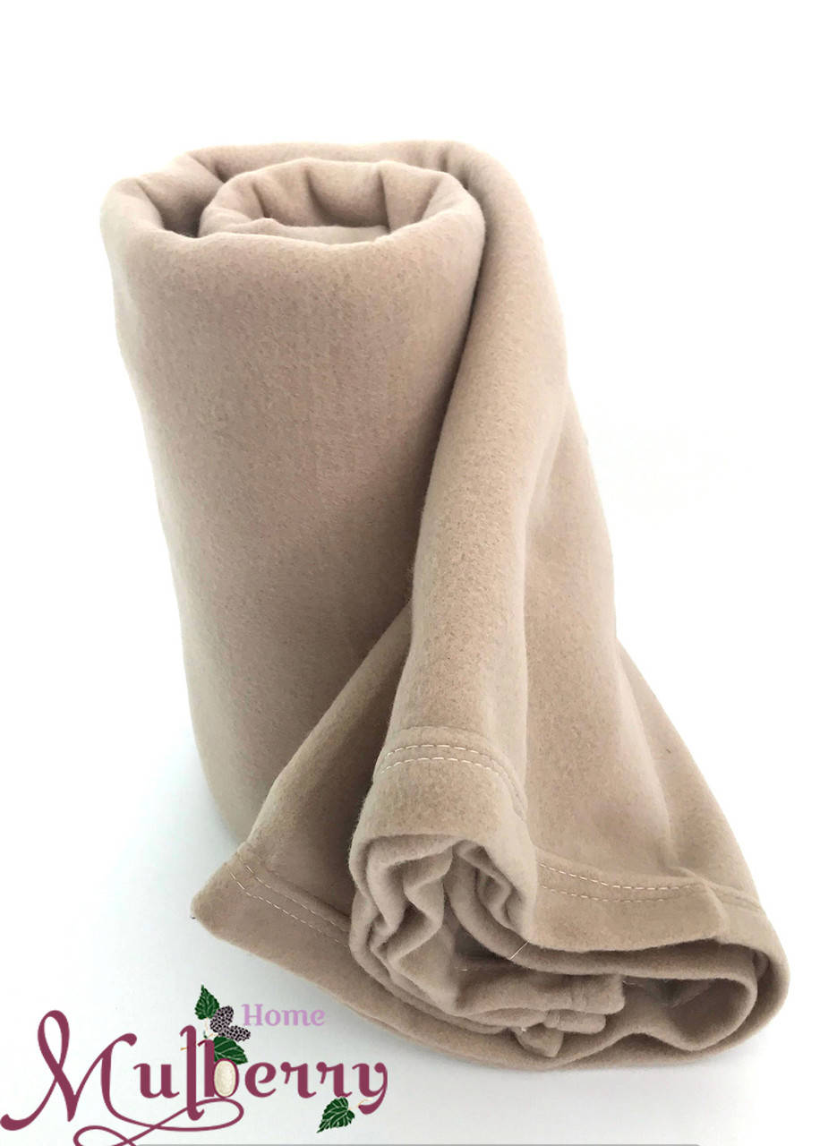 

Плед из флиса плотный теплый 150*200см Mulberry-home бежевый