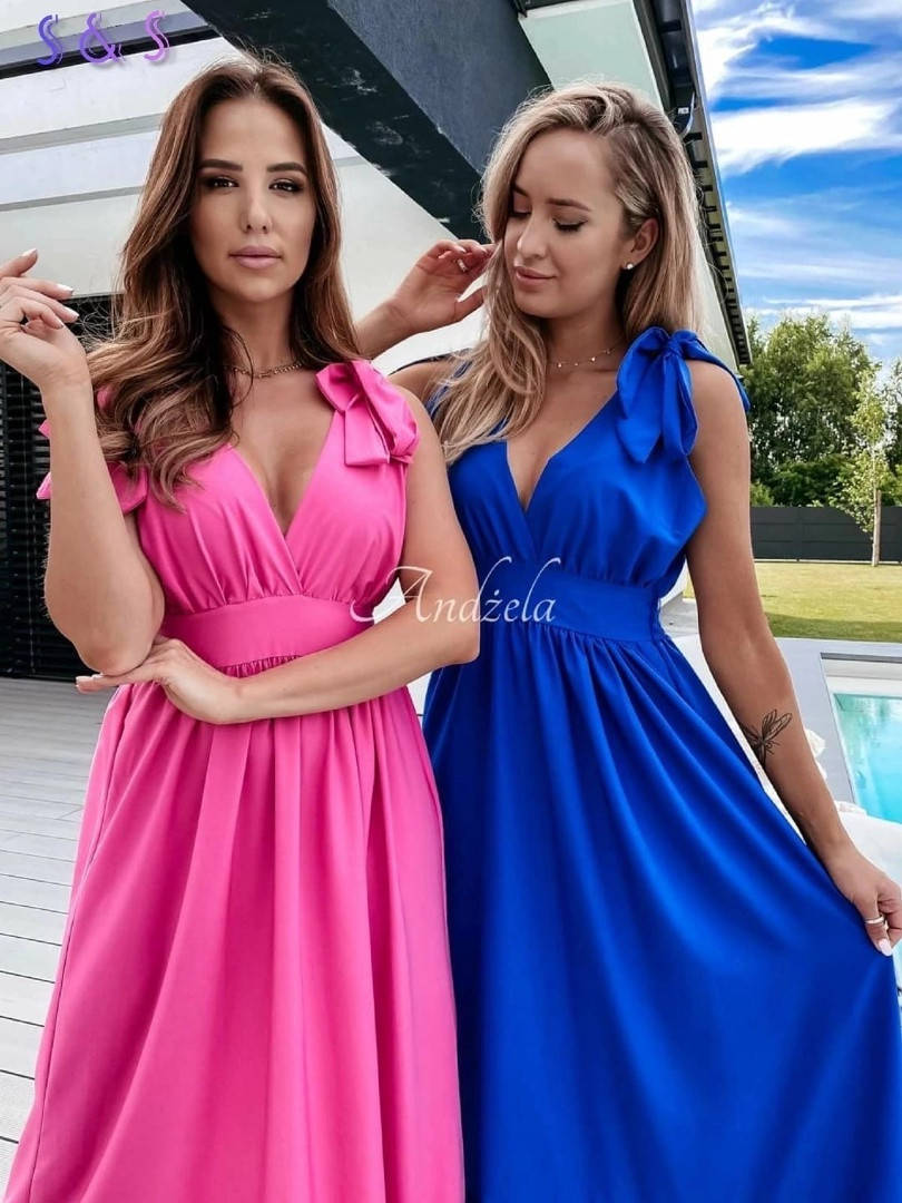 

Модное стильное женское нарядное платье-сарафан, с воланом на юбке,с бантами на плечах Софт 42-44,44-46 Цвета4