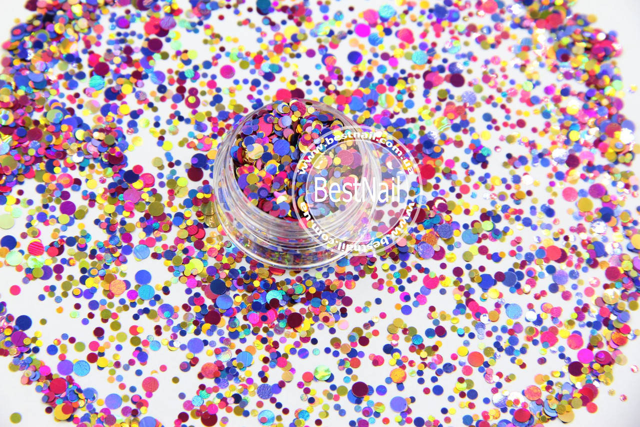 

Конфетти ( пайетки ) для ногтей №031 ( Mix , галограмма)