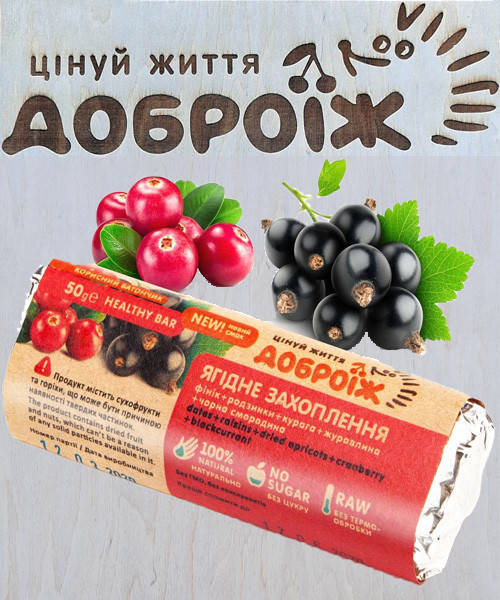

Полезный Батончик "Ягодное увлечение", 50г - Доброїж