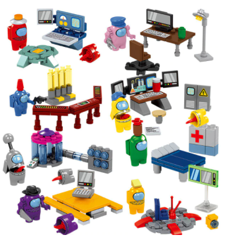 

Набор конструктор Амонг ас 8+2 Among Us мини фигурки Игрушки без коробки, Разные цвета