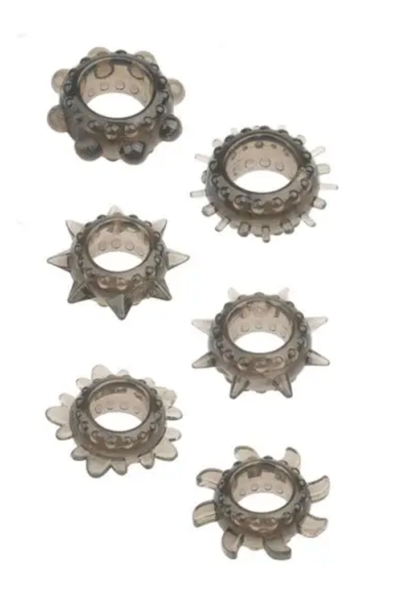 

Набор эрекционных колец MENZSTUFF 6PC STRECHEABLE RING SET, 6 шт., Черный