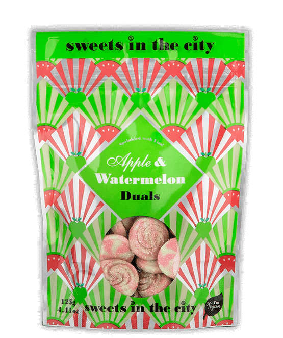

Жевательные конфеты Sweets in the city Watermelon Apple Duals 50 g