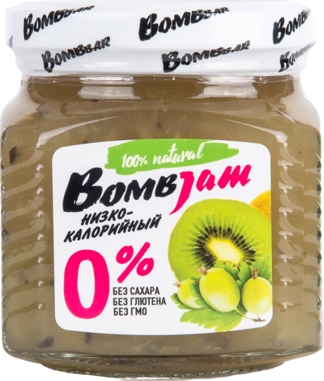 

Низкокалорийный джем Bombjam Киви-Крыжовник (250 грамм)