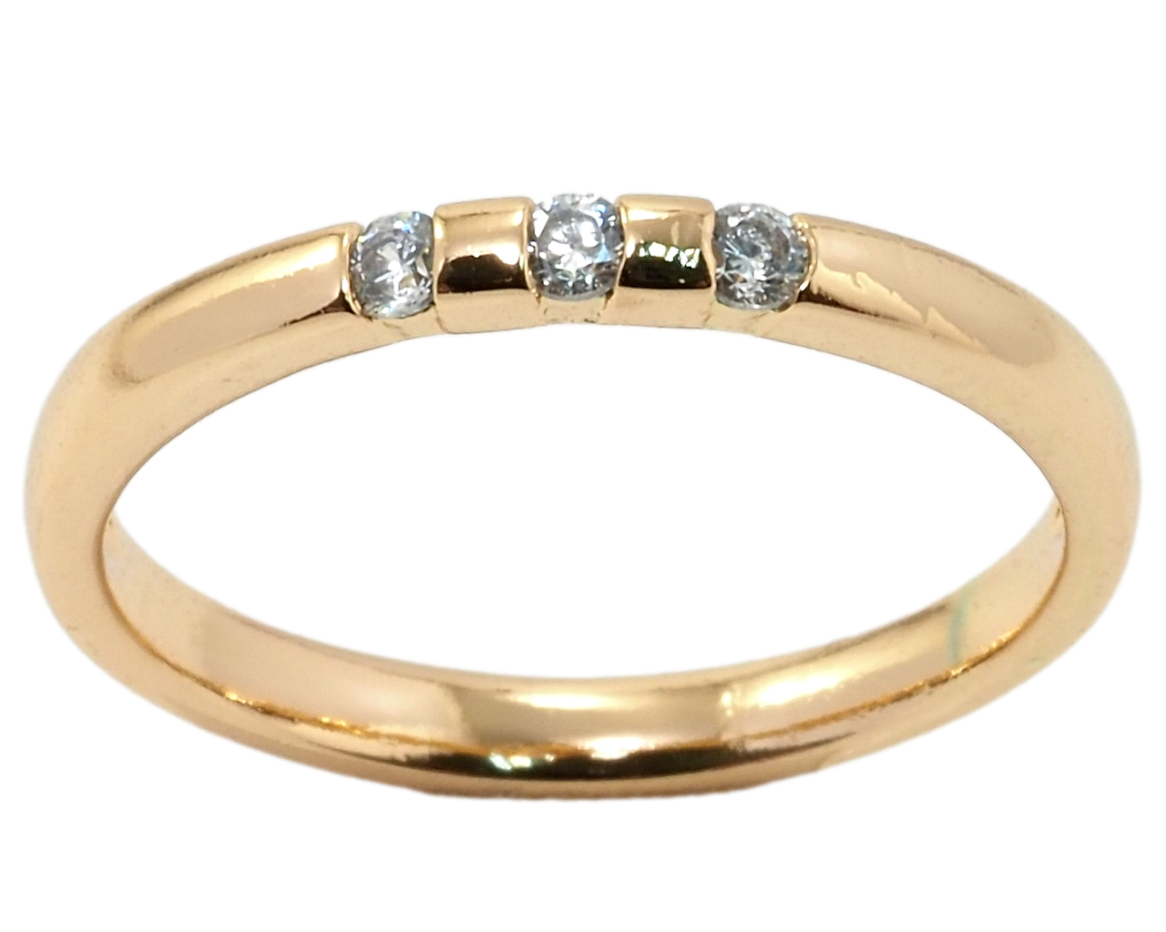 

Кольцо Xuping Позолота 18K "Три кристалла" р.17