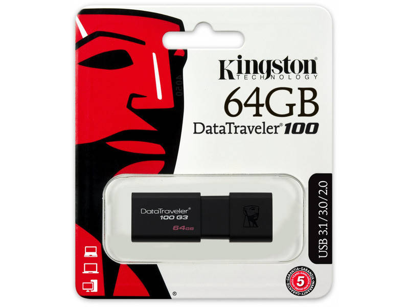 

Флешка (USB Flash) 64GB Kingston DT 100 G3 (DT100G3/64GB)
