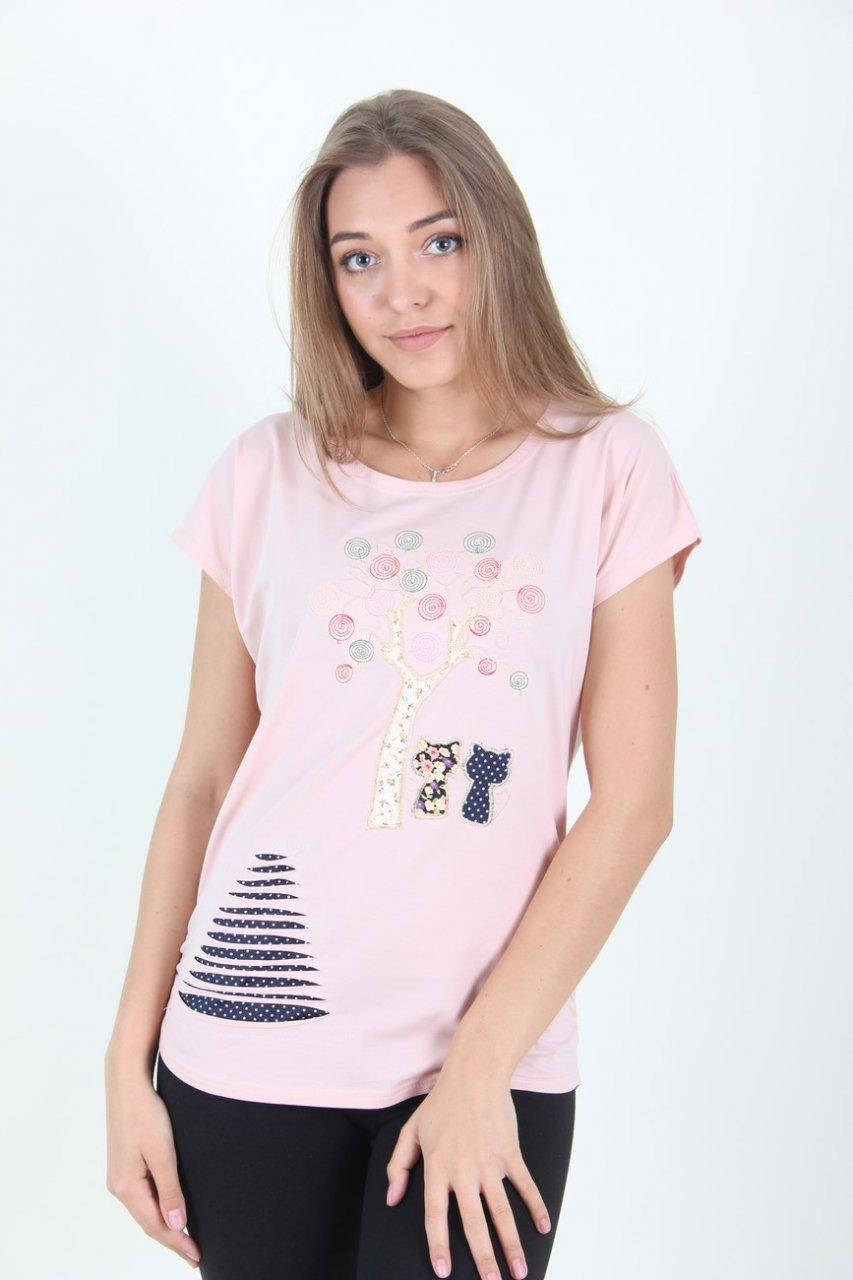 

Розовая футболка с кошками размер М, Разные цвета