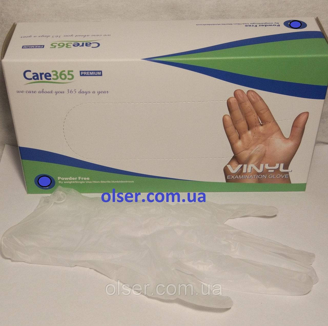 

Перчатки виниловые неопудренные Care 365