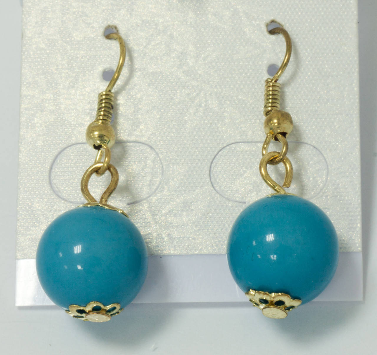 

Серьги-шарики голубые