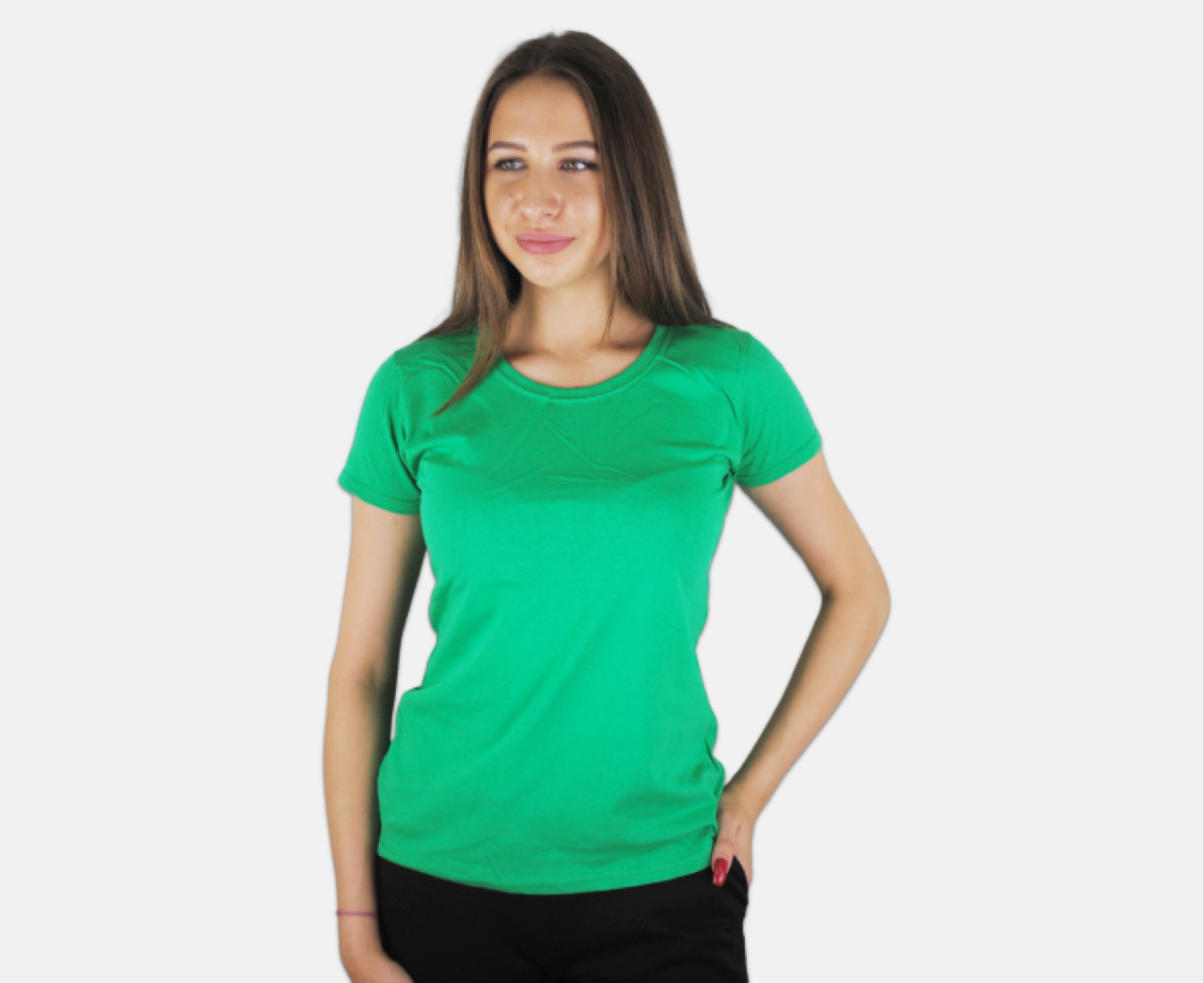 

Женская Футболка Ярко-зелёная Классическая Fruit of the loom 61-372-47 M