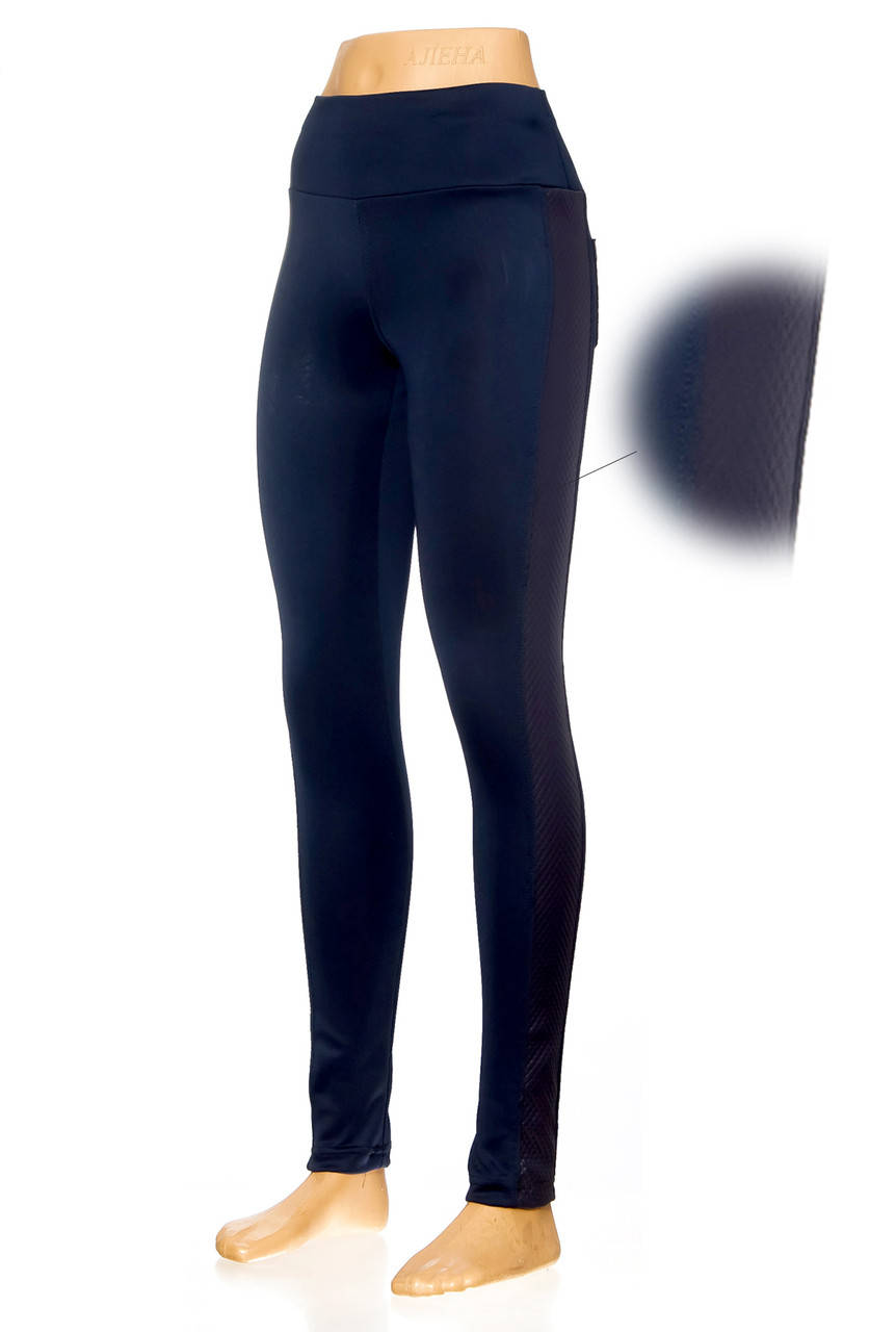 

Лосины женские с вставкой кожа стеганка мелкая