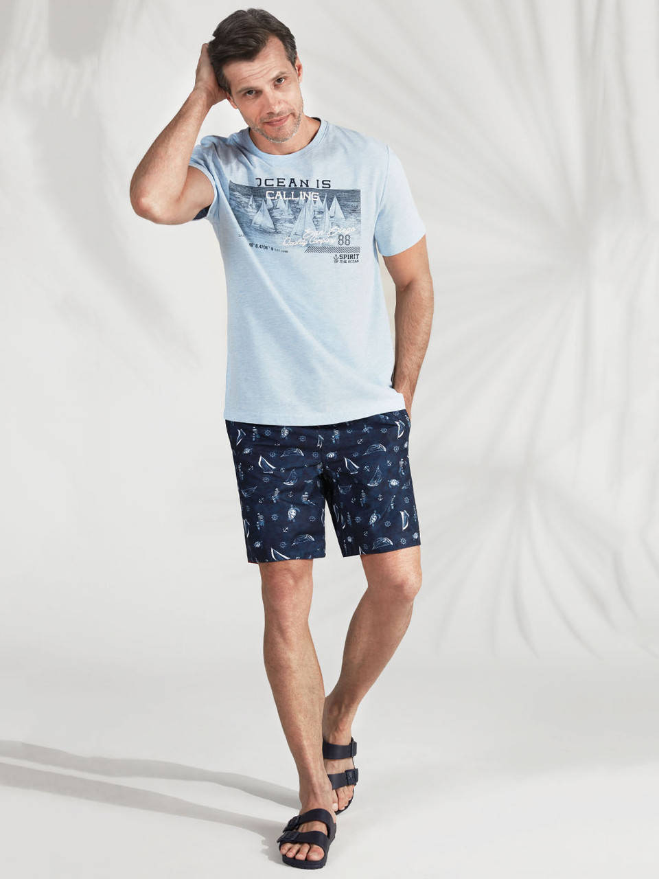 

Голубая мужская футболка LC Waikiki / ЛС Вайкики Ocean is Calling 3XL