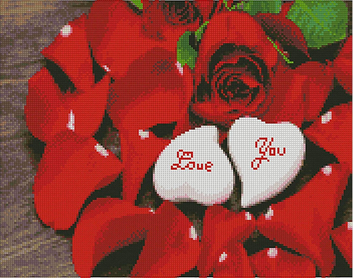 

Алмазная мозаика Красные розы любви, 40х50 Strateg (FA11871)