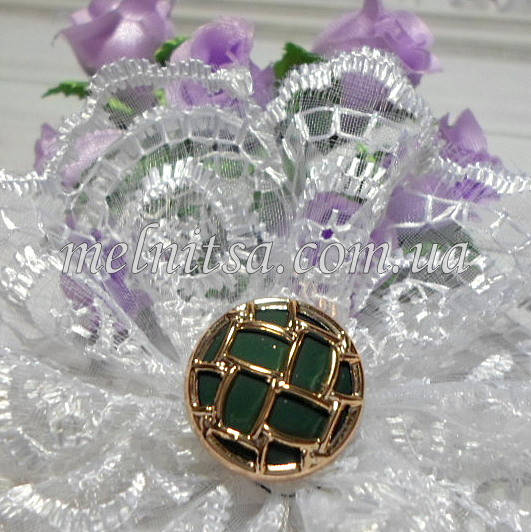 

Клеевой декор-серединка "Сетка", 18 мм, 1шт, цвет зеленый