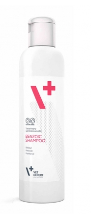 

VetExpert Benzoic Shampoo 250мл-Лечебно-косметический шампунь для животных с жирной кожей и шерстью(200302)