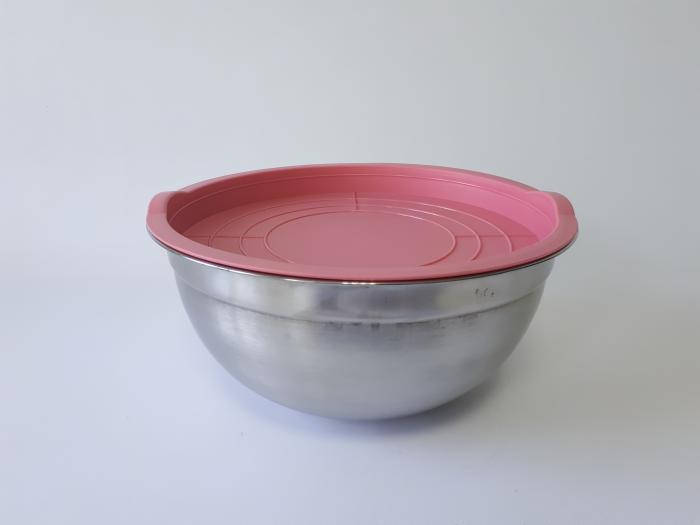 

Миска кухонная из нержавеющей стали глубокая с крышкой D 26 cm H 12,5 cm 4 литра для столовой Нержавейка