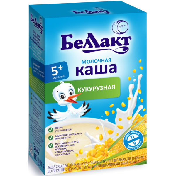 

Каша сухая молочная Беллакт кукурузная с 6 месяцев, 200 г