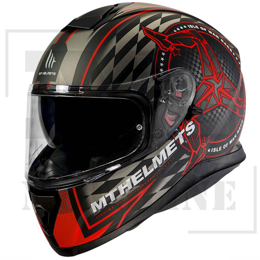 

Шлем MT Helmets Thunder 3 SV Isle Of Man B5 матовый флуоресцентный красный, Зелёный