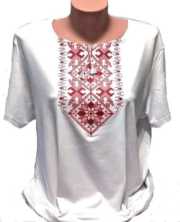 

Футболка женская с вышивкой большая 4XL, Белый