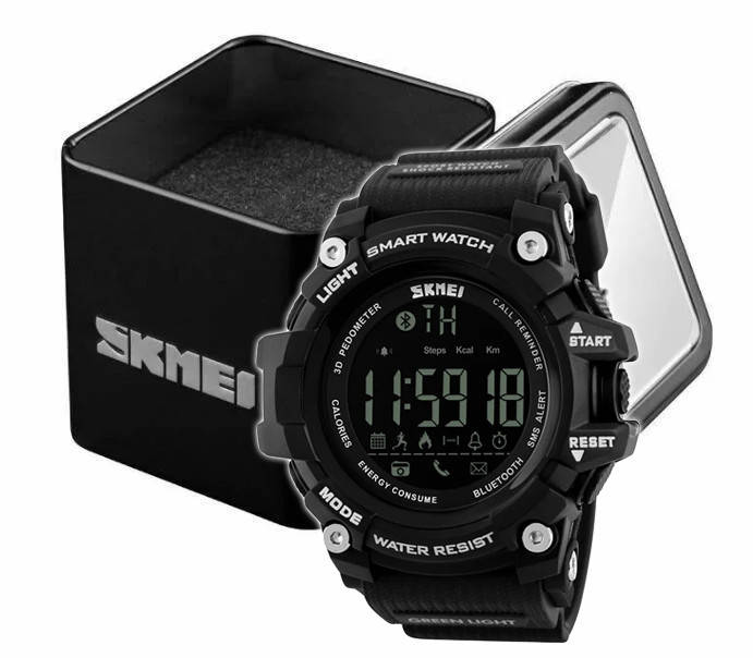 

Наручные мужские смарт-часы Skmei 1227 с шагомером и блютузом черные