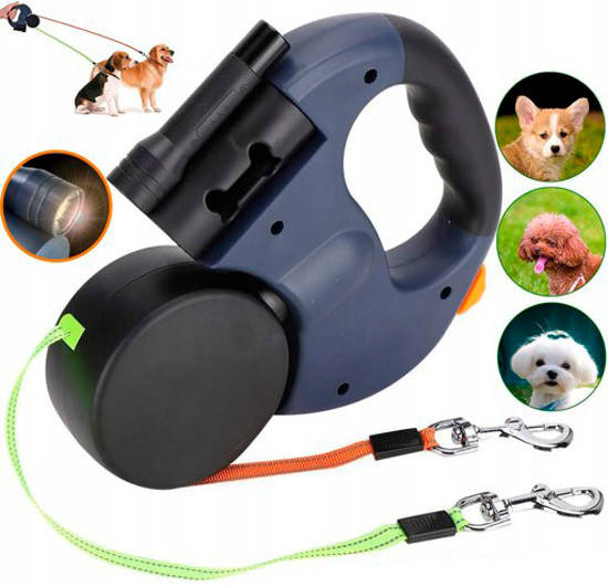 

Поводок-рулетка телескопическая для выгула двух питомцев (кошек или собак)