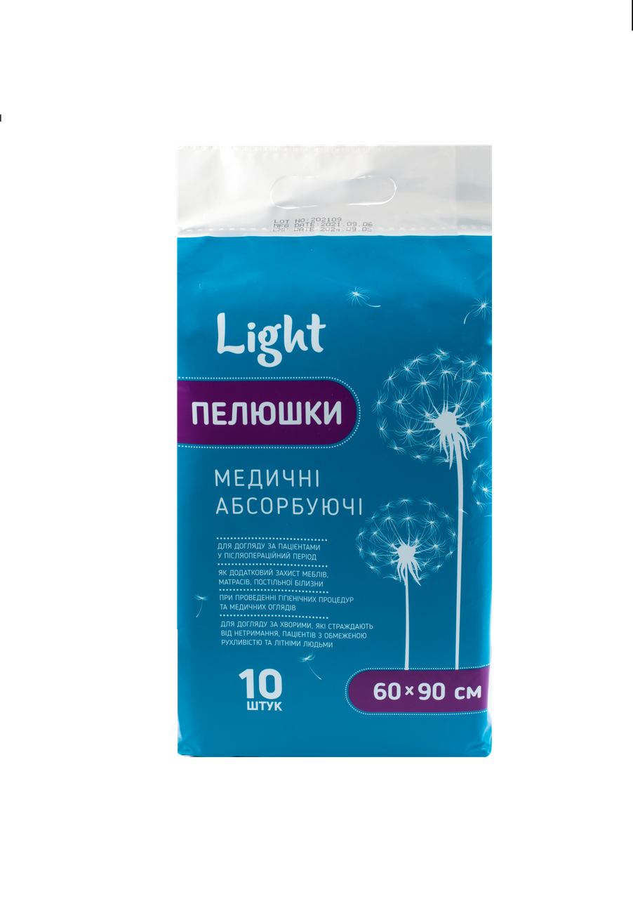 

Пеленки одноразовые 60х90 10 шт light
