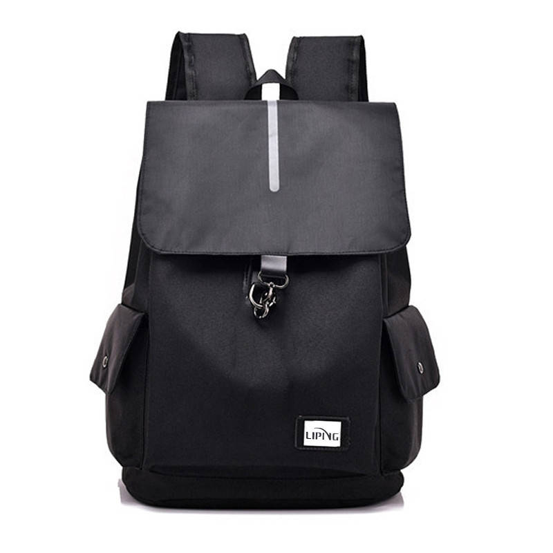 

Тканевый мужской рюкзак Liping 20-35L Black с ЮСБ портом, Черный