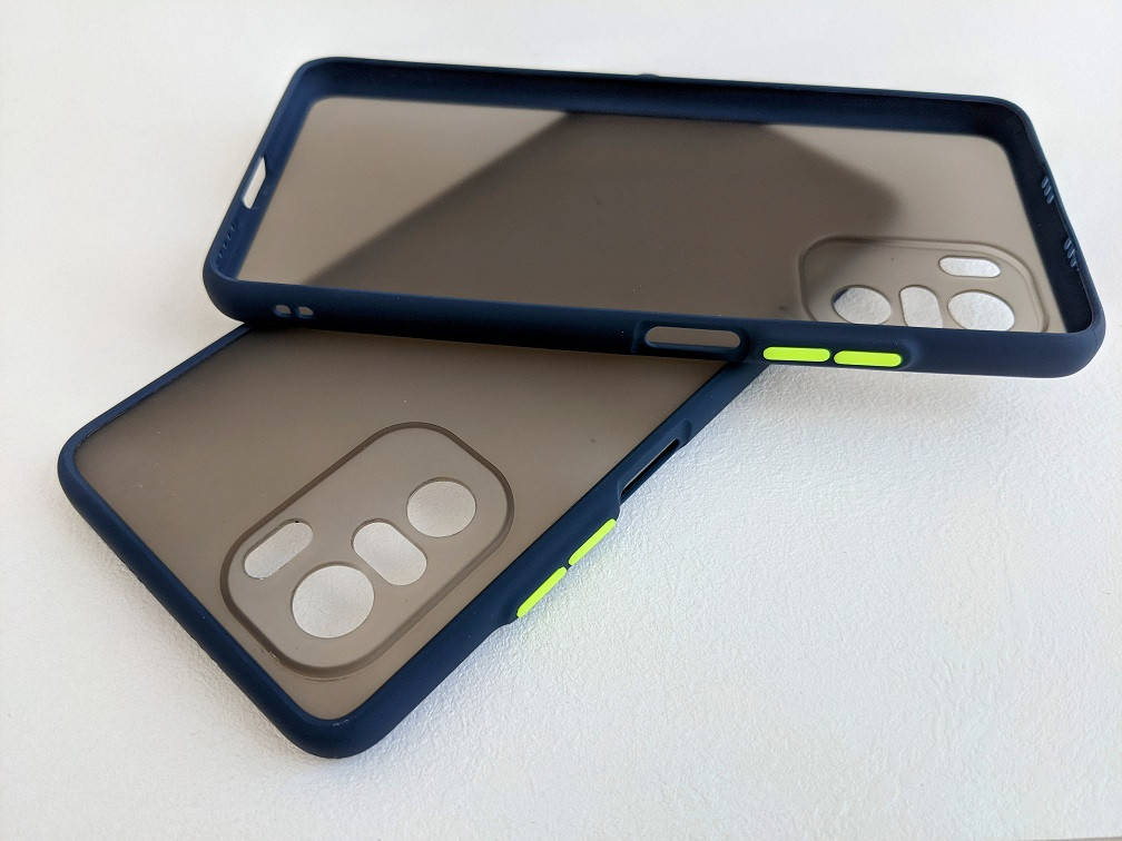 

Противоударный матовый чехол для Xiaomi Poco F3 Синий защита камеры