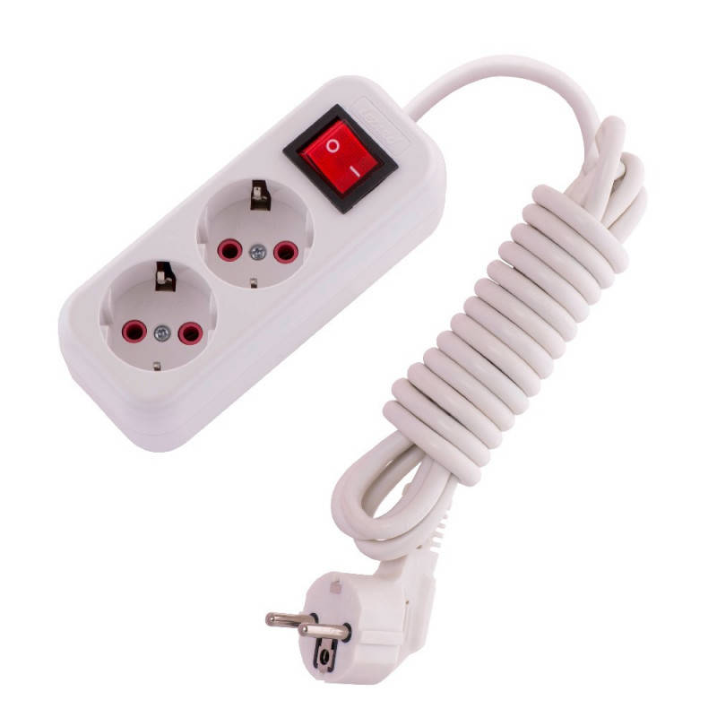 

Удлинитель 16А (3,5 кВт) 2 гнезда 1 метр с заземлением и выключателем