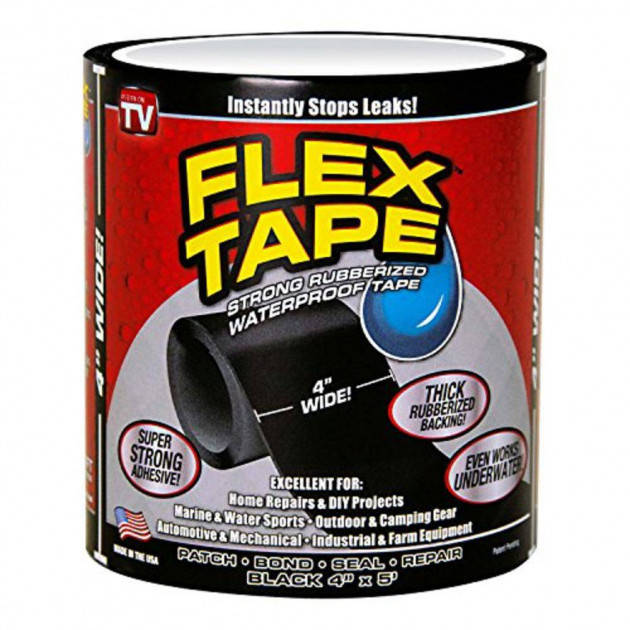 

Прорезиненная водонепроницаемая клейкая лента As Seen On TV Flex Tape 10х150 см Black (3_6844), Черный