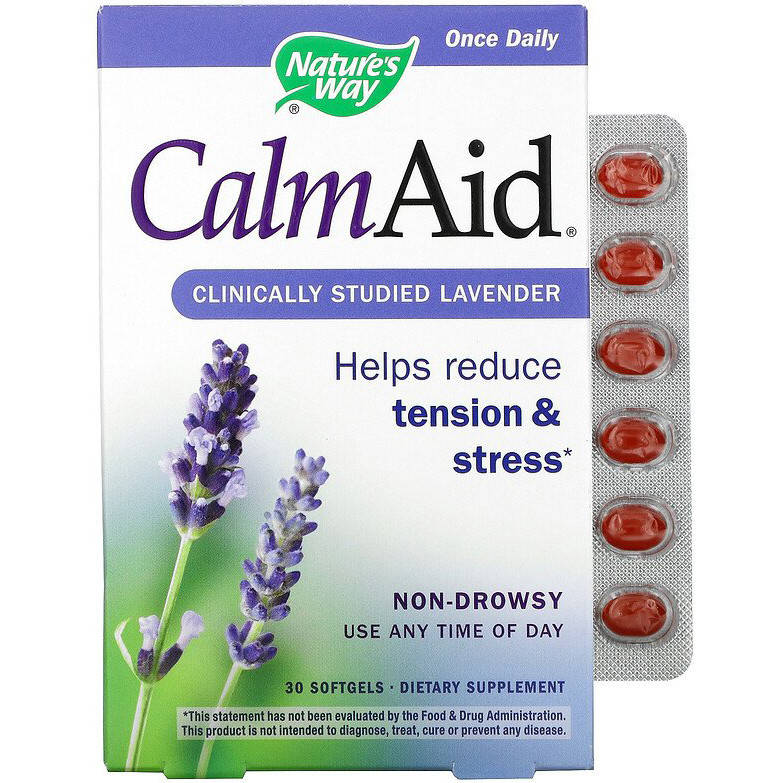 

Успокоительное с лавандой Nature's Way "CalmAid Clinically Studied Lavender" 80 мг (30 капсул)