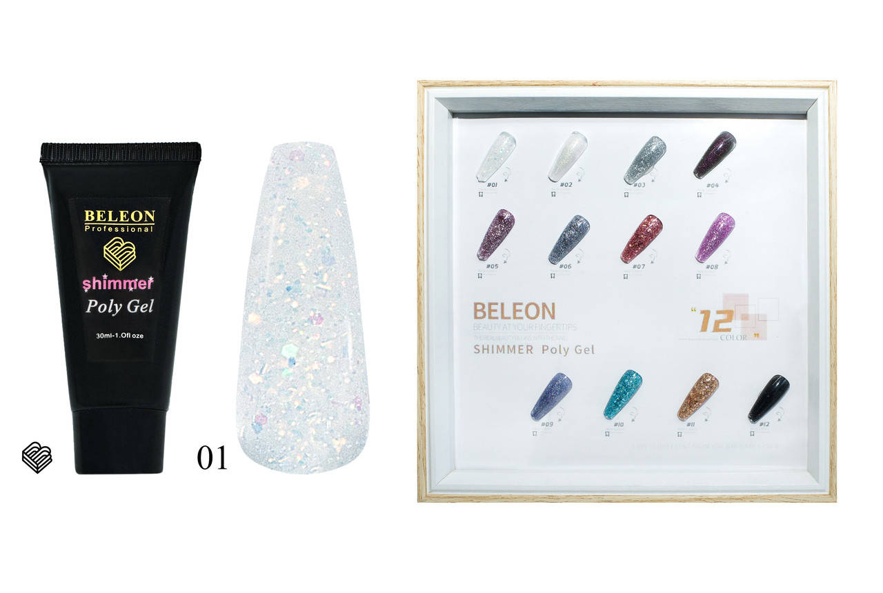 

Poly Gel BELEON Shimmer №01 ( Жемчуг с крупными блестками)