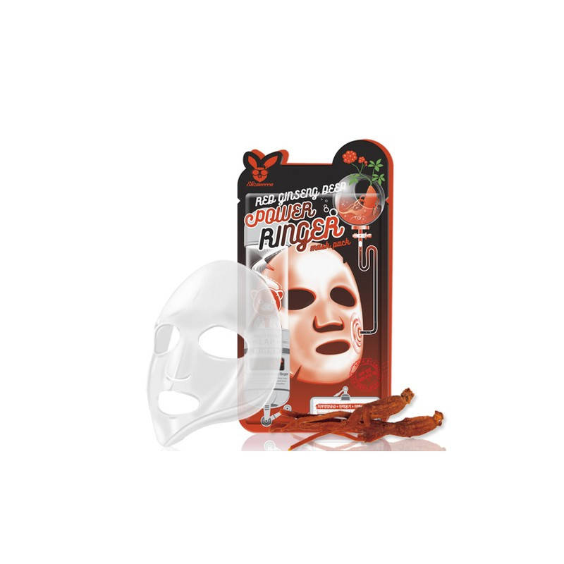 

Омолаживающая тканевая маска для лица с экстрактом женьшени ELIZAVECCA RED GINSENG DEEP POWER RINGER MASK PACK