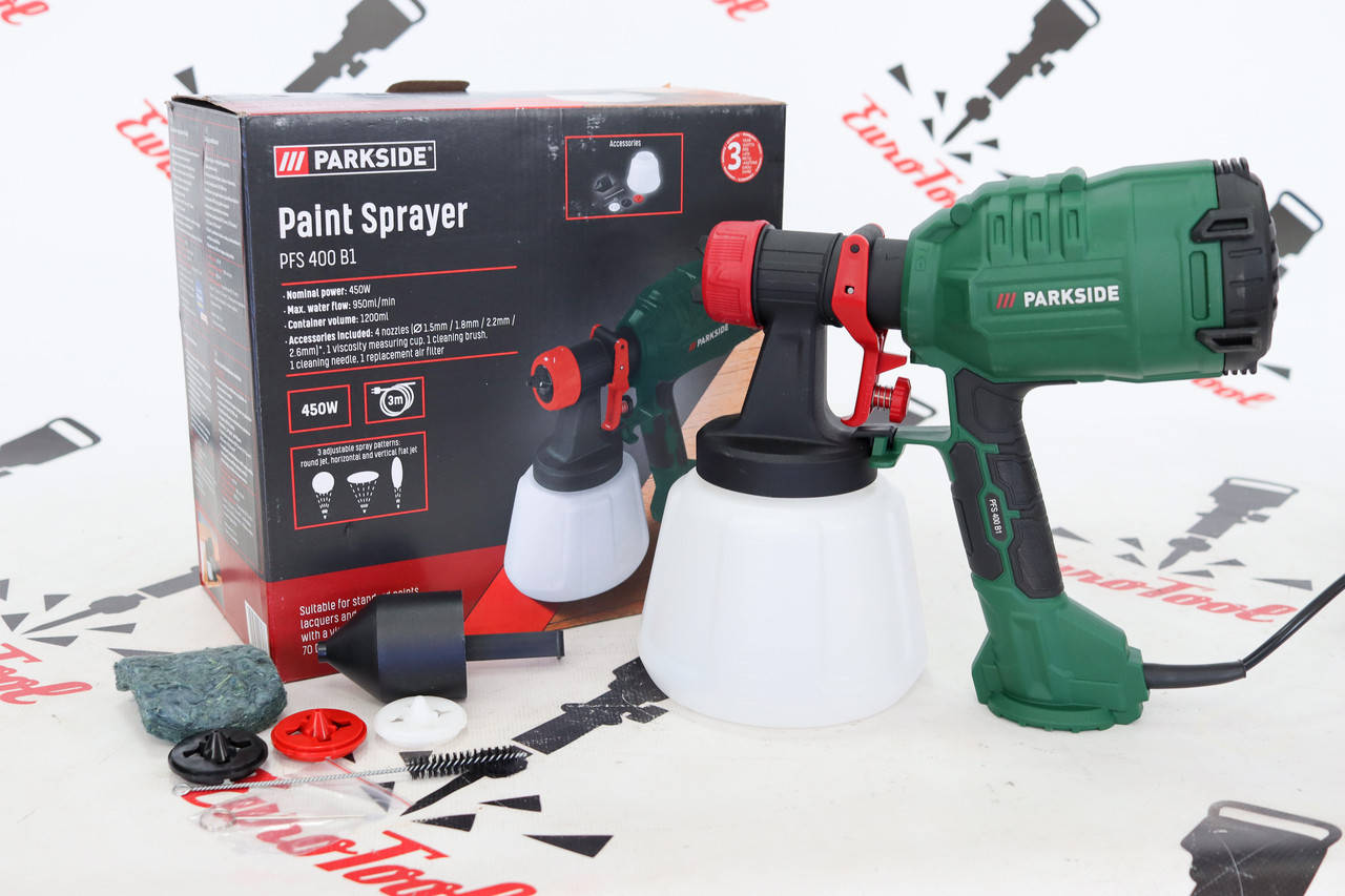 

Краскопульт PARKSIDE® 1200мл емкость 450вт PFS 400 B1 Германия