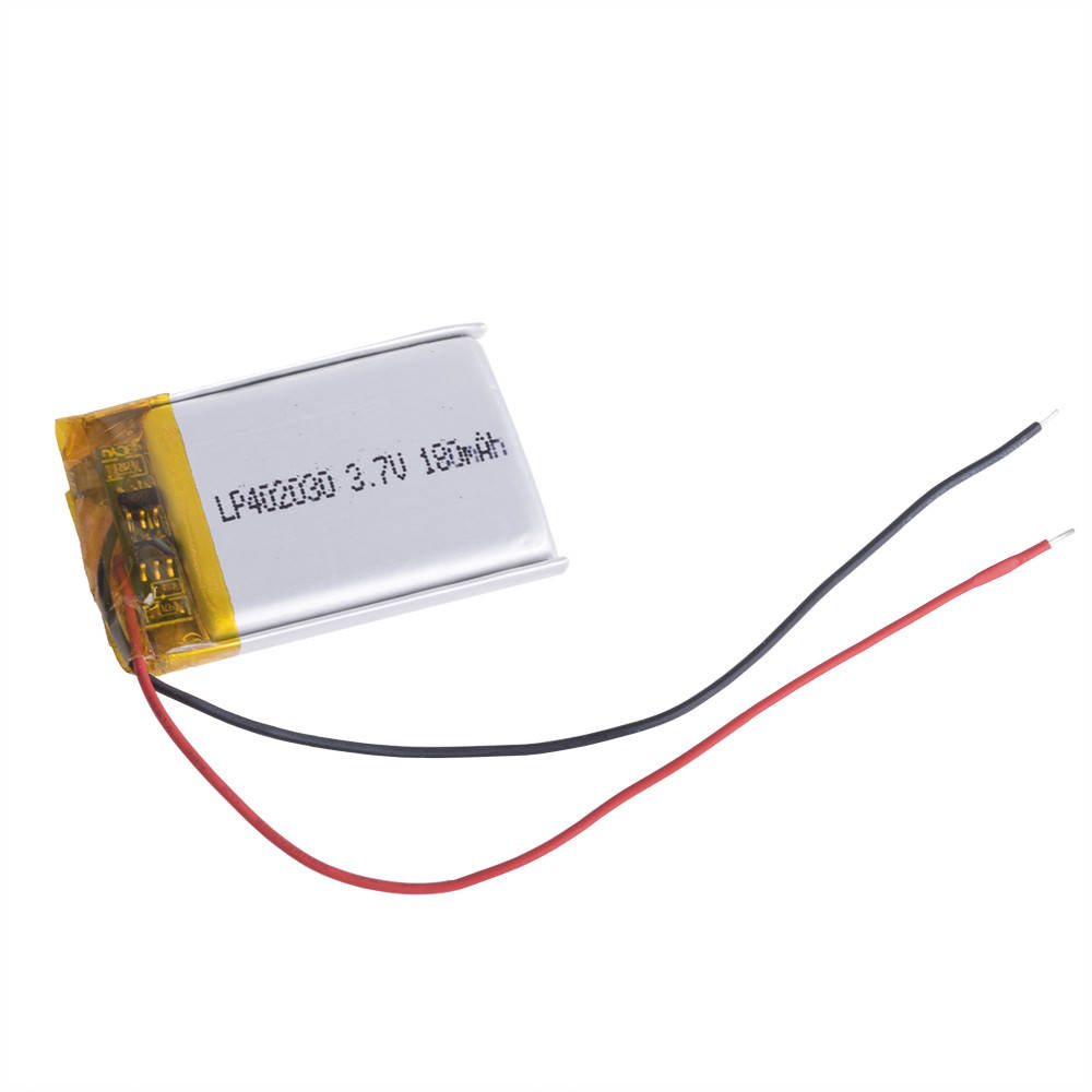 

402030 3.7V 180mAh (LiPo, 1C-2C, PCB+2wires(24AWG-80mm), 4x20x30mm) LiPower