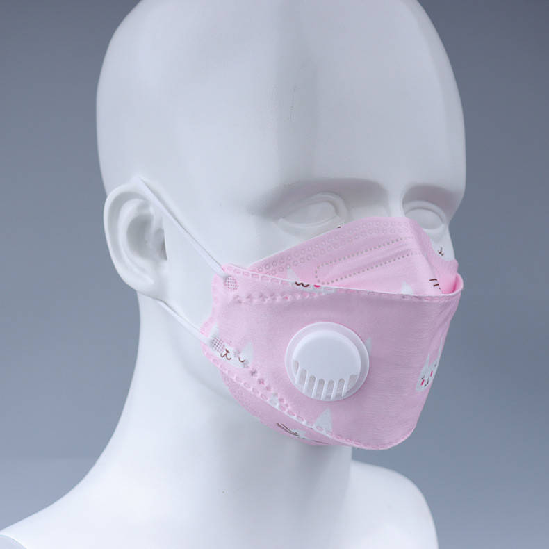 

Маска Защитная Респиратор c клапаном Складная FFP2 PM2.5 Котики Розовый