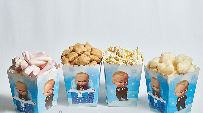

Коробка для попкорна , сладостей в стиле " Босс молокосос (The Boss Baby ) "