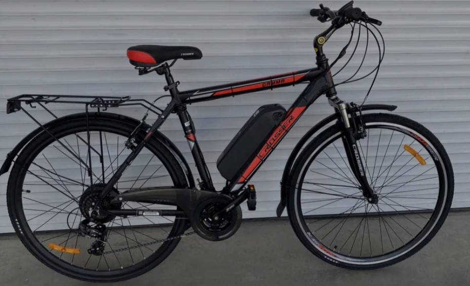 

Электровелосипед Crosser Gamma 28" алюминиевый, мощность 500 вт, 40 км/ч, PAS система Черно-красный