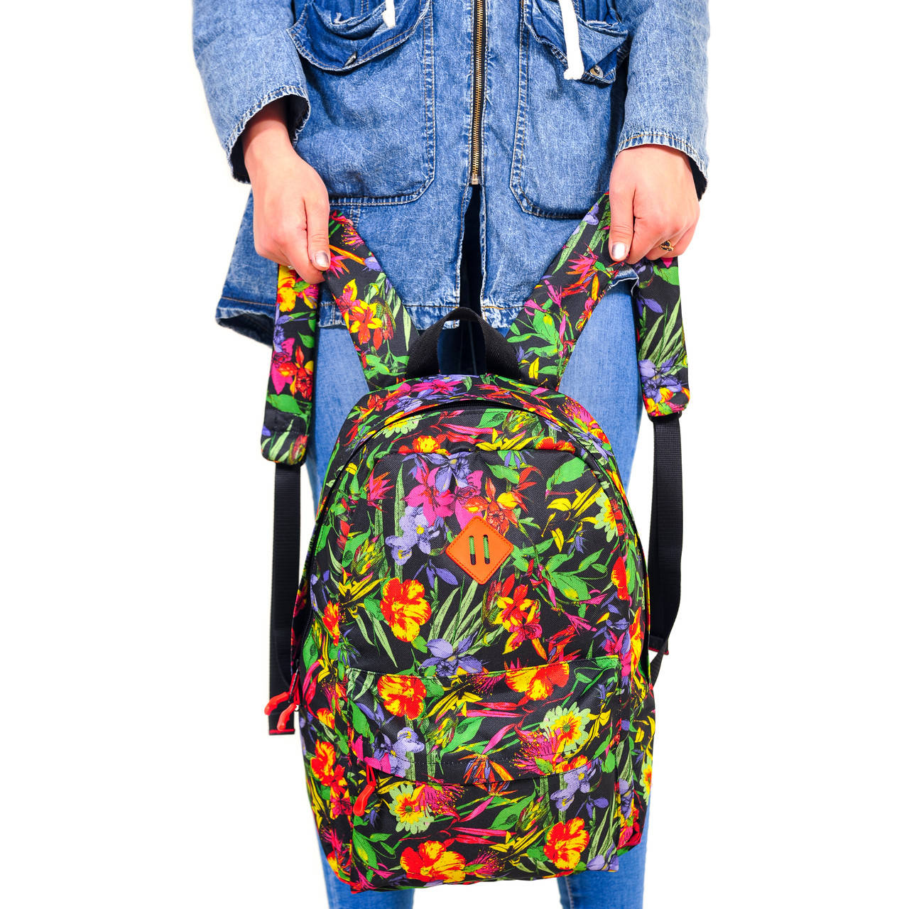 

Женский городской спортивный рюкзак с цветочным принтом, Разные цвета