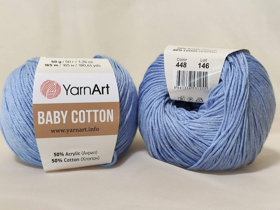 

YarnArt Baby Cotton 448 голубой