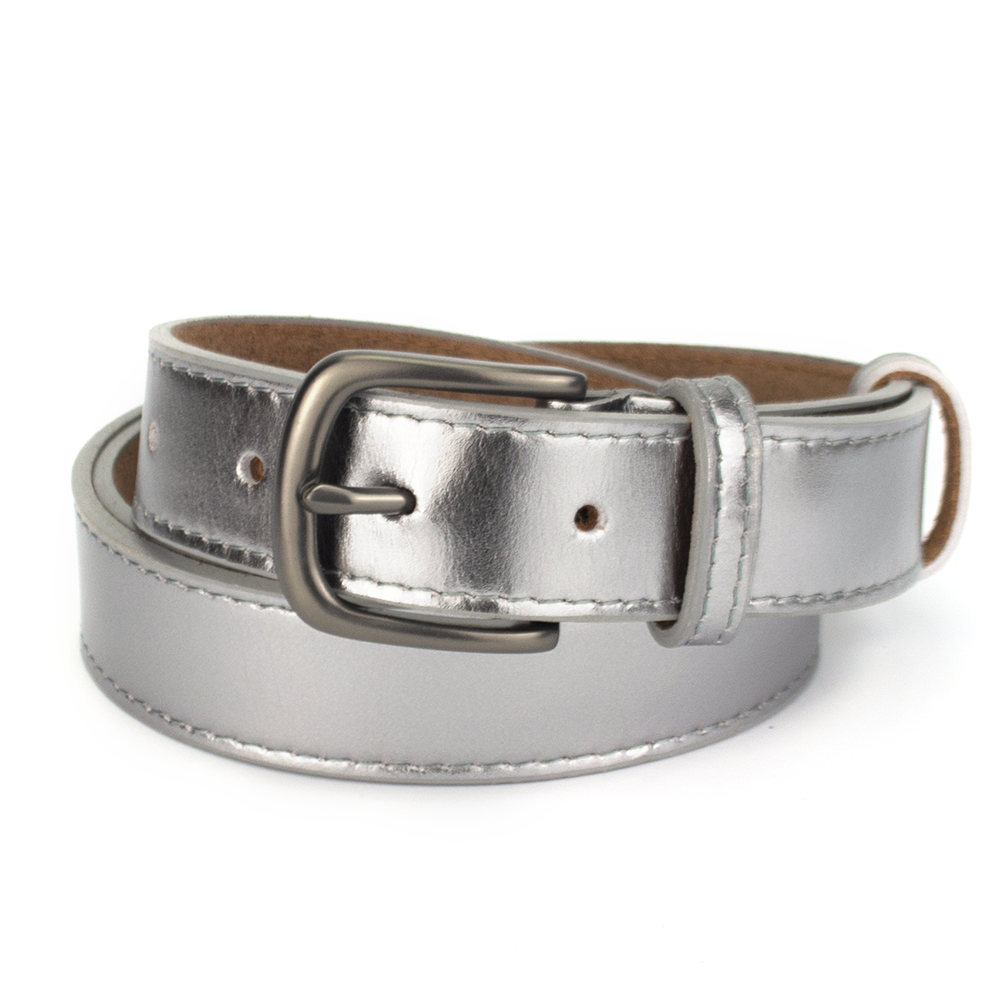 

Ремень женский кожаный с квадратной пряжкой серебряный PS-3083 silver (130 см), Серебристый
