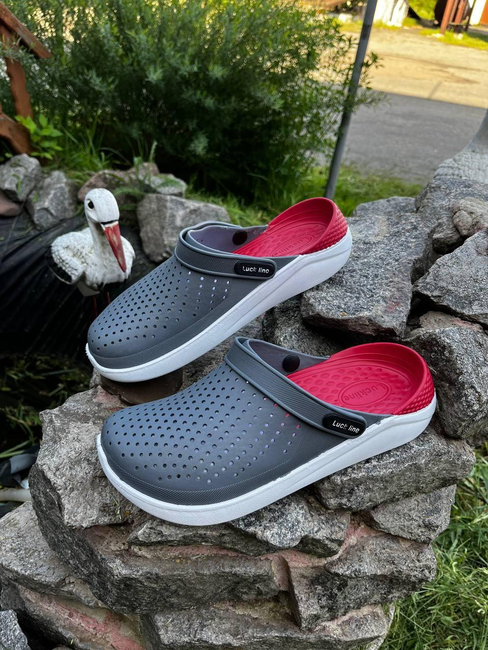 

Кроксы Crocs сабо мужские серые силиконовые, Серый