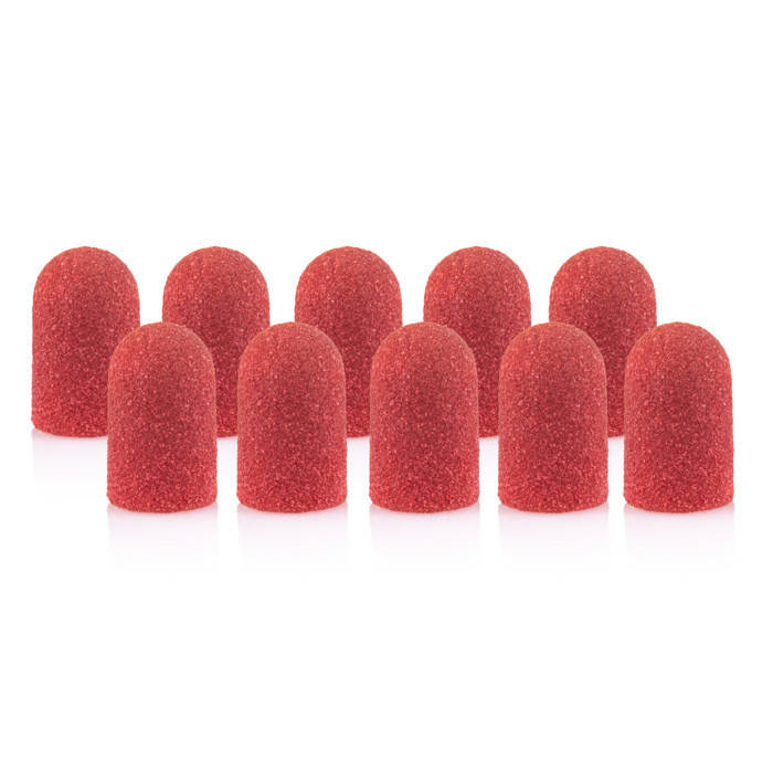 

Колпачки красные Nail Drill для педикюра, диаметр 7мм 120грит, 10 шт, Красный