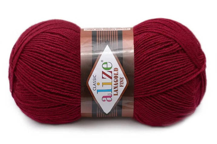 

Alize Fine LanaGold, Темно-красный №390