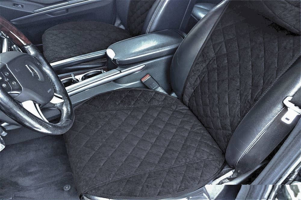 

Накидки на сиденья черные. Передний комплект. ШИРОКИЕ. Авточехлы