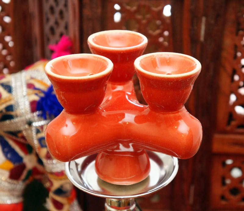 

Запасная чашка для кальяна тройная коралловая, Коралловый