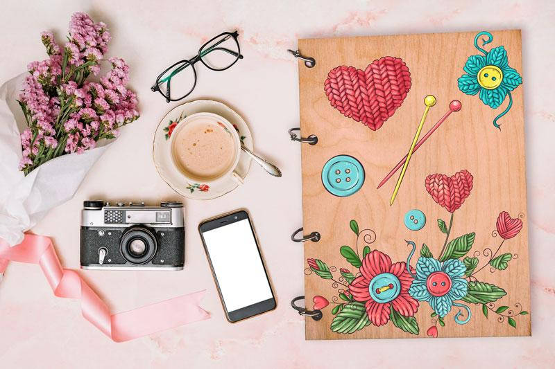 

Блокнот из дерева "Heart" А5, 100 ст., обложка под заказ